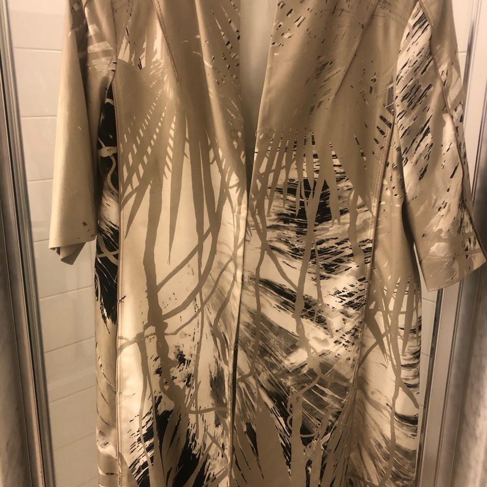 Elie Tahari Cream Patterned Blazer Size  Large